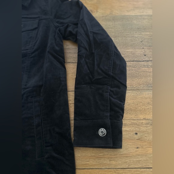 Denim & Co. Black Velveteen Regular Long
Jacket Coat Size M - Picture 6 of 9